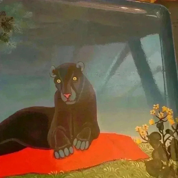 COPY - Large Mebel Italy 1960’s Melamine serving tray very rare panther and par… - Picture 3 of 5